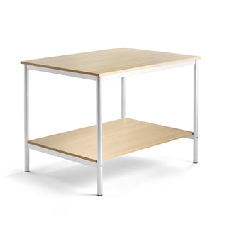 Stół roboczy, 1200x900x900 mm, brzoza, biały