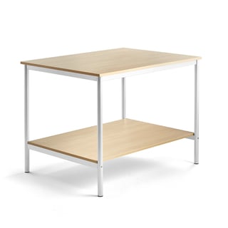 Darba galds, 1200x900x900 mm, bērzs, balts