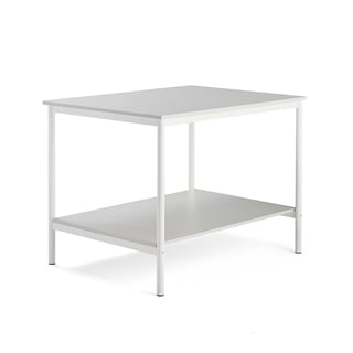 Arbetsbord, 1200x900 mm, ljusgrå, vit