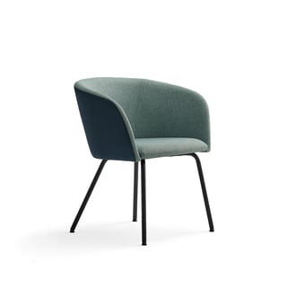 Chair JOY, black, petroleum blue/turquoise