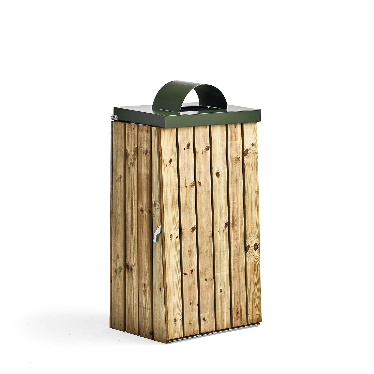 Wooden panel waste bin with open top, 125160 L AJ Products