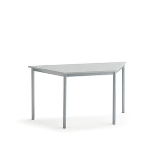 Table SONITUS TRAPETS, 1400x700x720 mm, grey high pressure laminate, alu grey