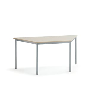 Stôl SONITUS TRAPETS, 1600x800x720 mm, HPL - breza, strieborná