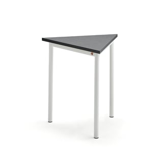Pöytä SONITUS TRIANGEL, 700x700x720 mm, tummanharmaa linoleumi, valkoinen