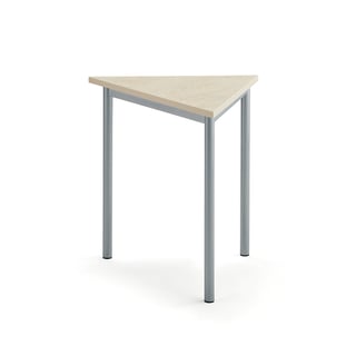 Table SONITUS TRIANGEL, 800x700x720 mm, beige linoleum, alu grey