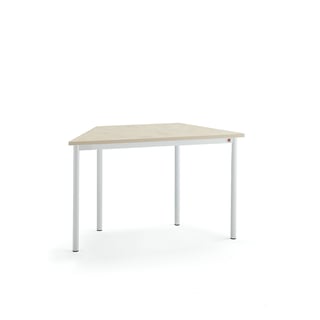 Table SONITUS TRAPETS, 1200x600x720 mm, beige linoleum, white