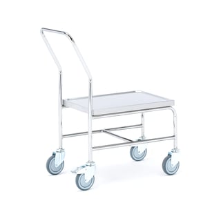 High stainless steel trolley CONVOY, 150 kg load, 820x440x950 mm