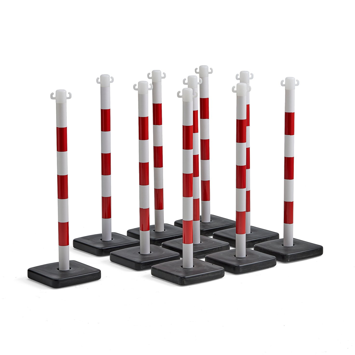 Plastic chain post, 10-pack, red-white | AJ Products