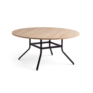 Table VARIOUS, Ø1600x740 mm, black, oak