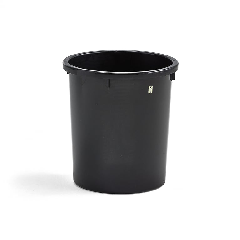 ESD waste paper basket, Ø 390x420 mm, 35 L, black AJ Products