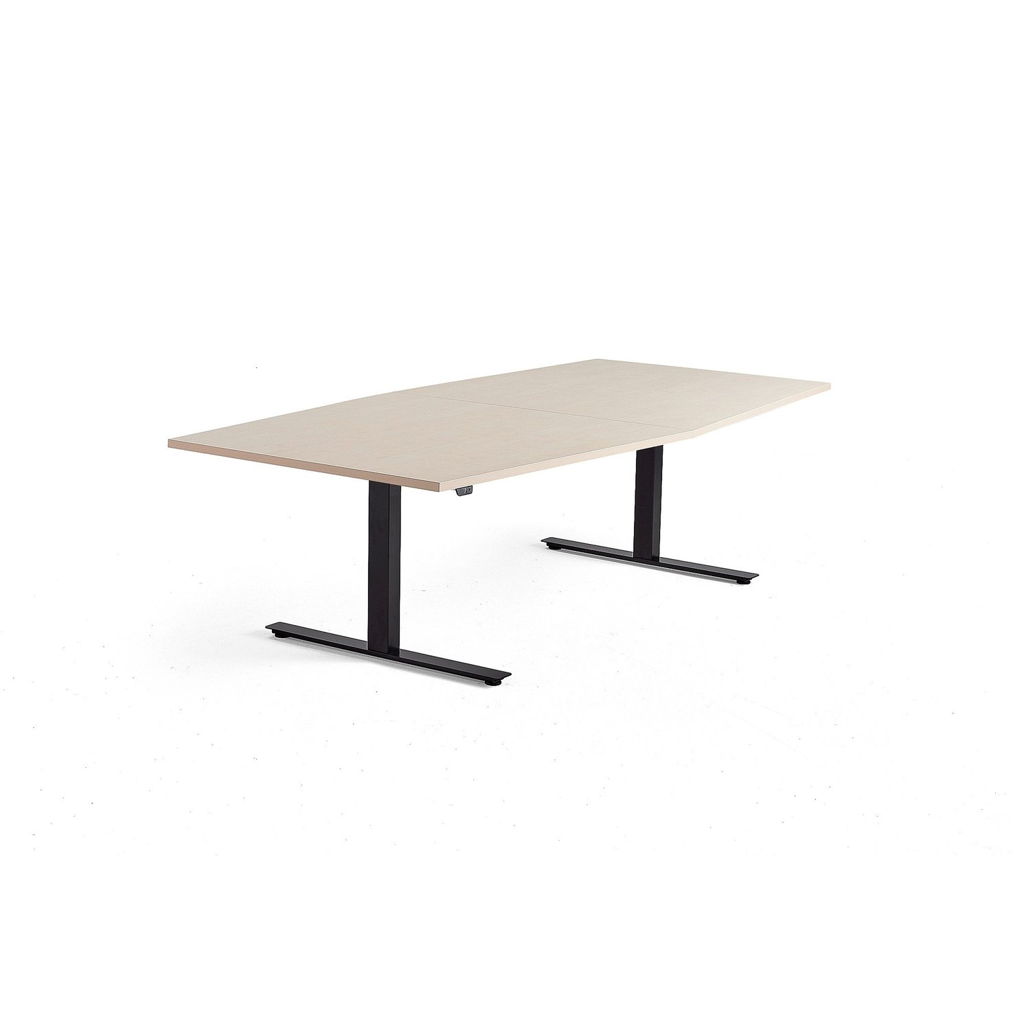 Standing conference table MODULUS, 2400x1200 mm, black frame, birch ...