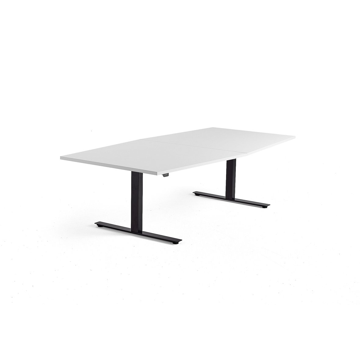 Standing conference table MODULUS, 2400x1200 mm, black frame, white