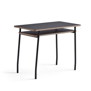Stôl NOVUS, 1000x500 mm, čierny rám, čierna doska