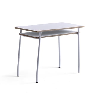 Skrivebord NOVUS, 1000x500 mm, hvidt stel, hvid bordplade