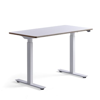 Skrivebord NOVUS, 1200x600 mm, hvidt stel, hvid bordplade