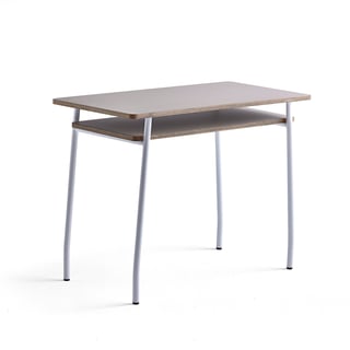 Stôl NOVUS, 1000x500 mm, biely rám, ílovošedá doska
