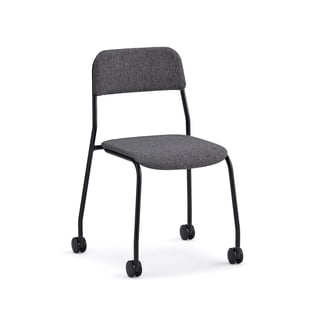 Kėdė Attend su ratukais, juoda, tamsiai pilka