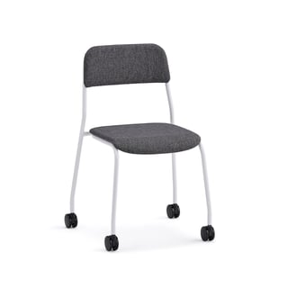 Chair ATTEND with wheels, white, anthracite
