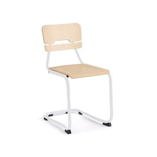 Classroom chair LEGERE I, H 450 mm, white, birch