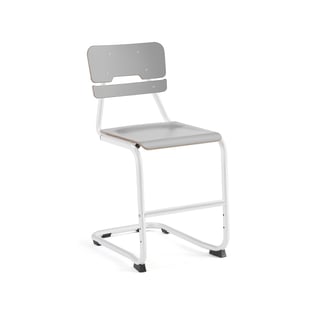 Školní židle LEGERE I, výška 500 mm, bílá, šedá