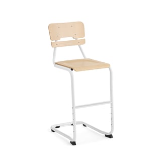 Mokyklinė kėdė LEGERE I, aukštis, 650 mm, balta, beržas