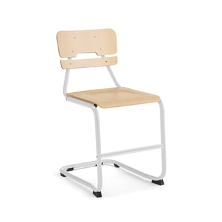 Classroom chair LEGERE II, H 500 mm, white, birch