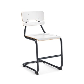 Krzesło szkolne LEGERE II, 500 mm, antracyt, biały