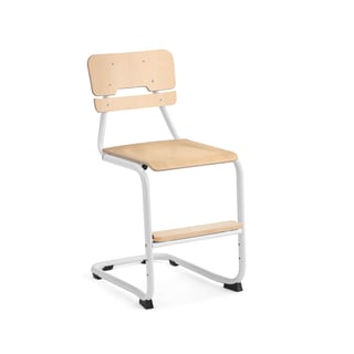 Classroom chair LEGERE III, H 500 mm, white, birch