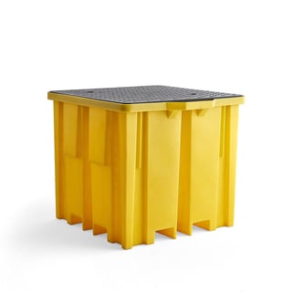 IBC sump pallet for 1 IBC, 1340x1230x1090 mm, yellow