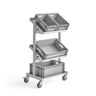 Adjustable tray trolley, 1280x700x450 mm