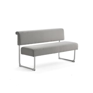 Sofa START, 1400 mm, stof, gråbeige, hvid