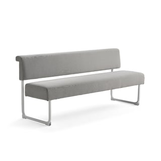 Sofa START, D 1800 mm, tkanina, sivo-bež, bijelo postolje