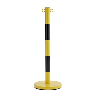 Metal chain post, H 1000 mm, yellow/black