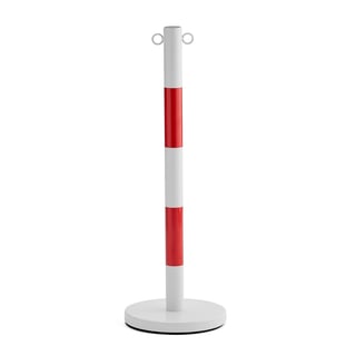 Metal chain post, H 1000 mm, white/red