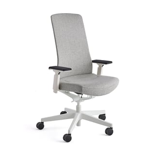 Kancelarijska stolica BELMONT, bele nogare, svetlo siva