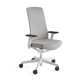 Office chair BELMONT, white frame, light grey