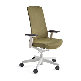 Biuro kėdė BELMONT, baltas rėmas, tamsiai žalia