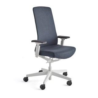 Biuro kėdė BELMONT, baltas rėmas, mėlyna