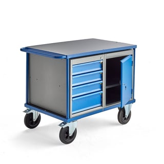 Wózek warsztatowy MOBILE, 1 szafka + 1 szuflada, 875x1000x700 mm