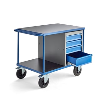 Workshop trolley MOBILE, 1 drawer unit, 875x1000x700 mm