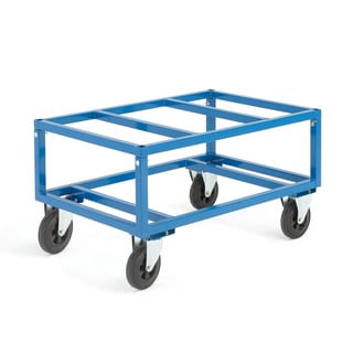 Adjustable pallet trolley OUTLINE, Ø 200 mm rubber wheels, 500 kg load, no brakes
