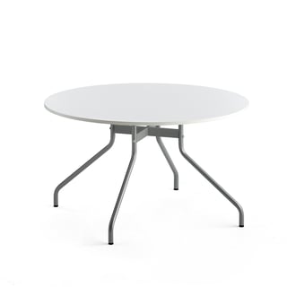 Stôl AROUND, Ø 1200 mm, biela, šedá