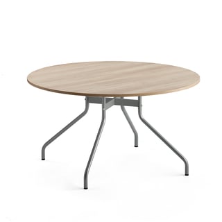 Pöytä AROUND, Ø1300 mm, hopeanharmaa, tammi