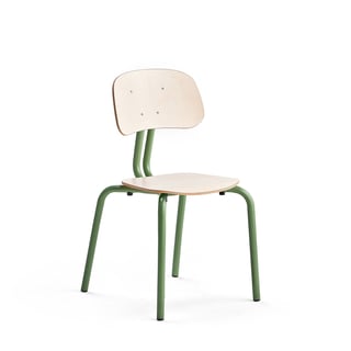 Skolēnu krēsls YNGVE, 4 kājas, zaļš, bērza, 460 mm