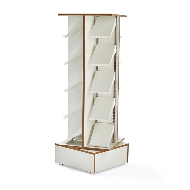 Book display rack STORY, 600x600x1710 mm, white | AJ Products