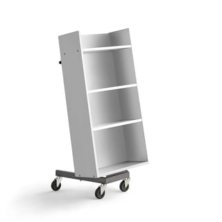 Bookcase trolley LIBER, 540x480x1100 mm, white