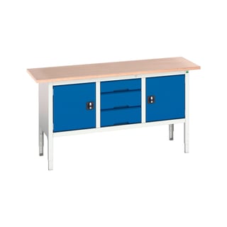 Storage bench BOTT®, 2 cupboards + 3 drawers, 600x1750 mm