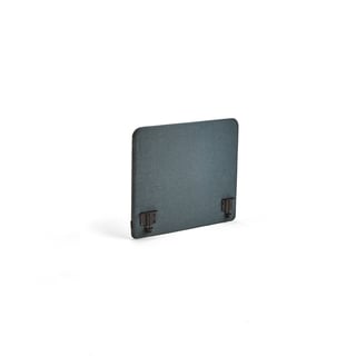 Bordsskärm ZONE, inkl. svarta beslag, 800x650x36 mm, tyg Etna, petroleum