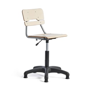 Stuhl LEGERE höhenverstellbar, kleine Sitzfläche, Gleitfüße, H 400-520 mm, Birke