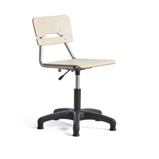 Krzesło LEGERE z regulacją wysokości, większe siedzisko, na ślizgaczach, 400-520 mm, brzoza